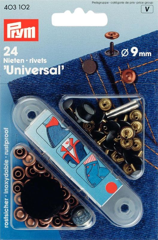Prym Jeansnagler Antikk/Kobber/Sort 9mm