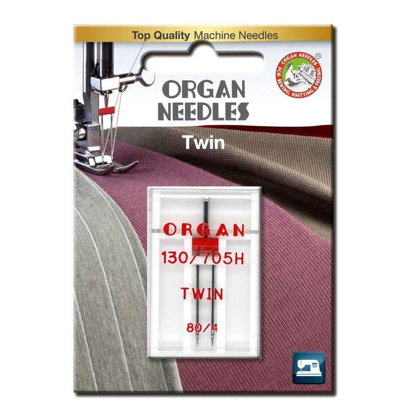 Organ Tvillingnål 4mm #80 1pk