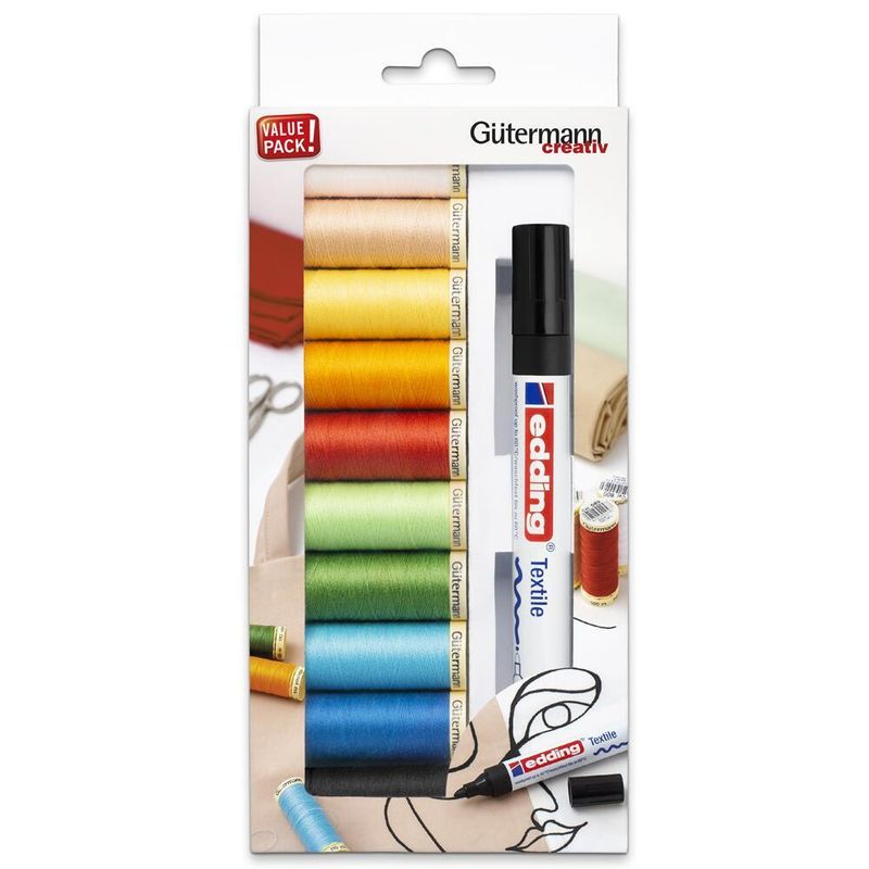 Gütermann Polyester 10x100m + Merkepenn