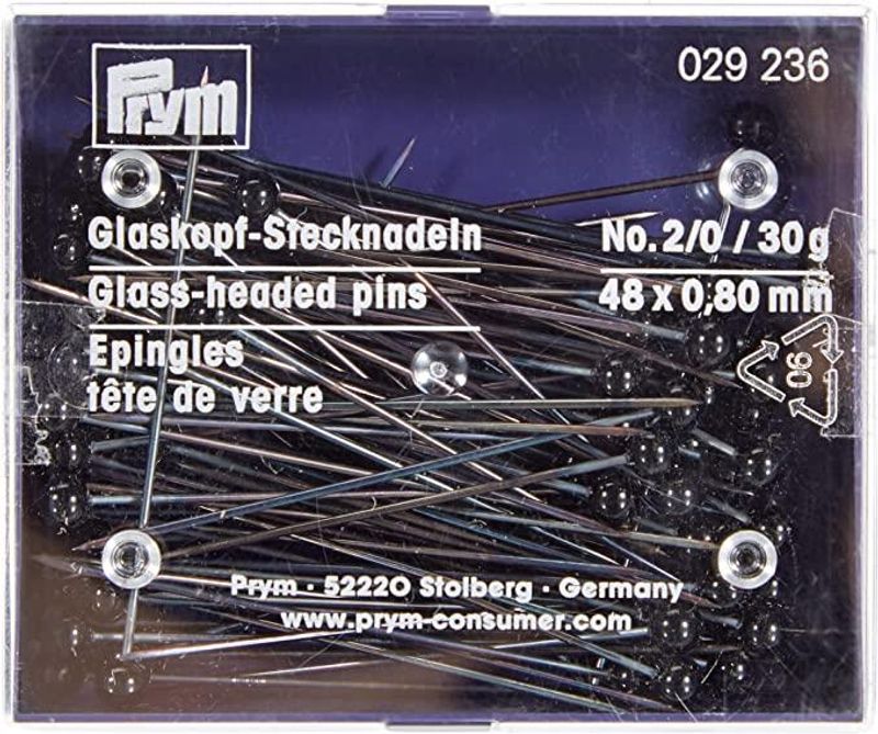 PRYM Knappenåler m/ glasshode 48x0,8mm