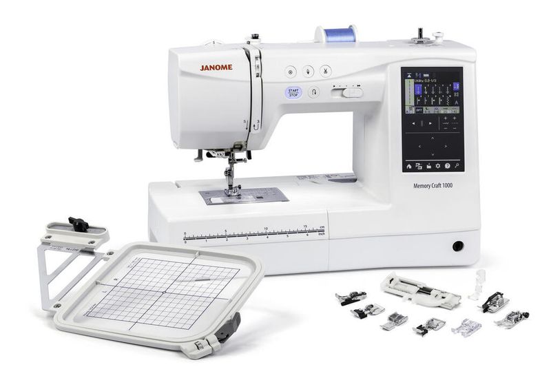 Janome MC 1000 Silky White sy- og broderimaskin