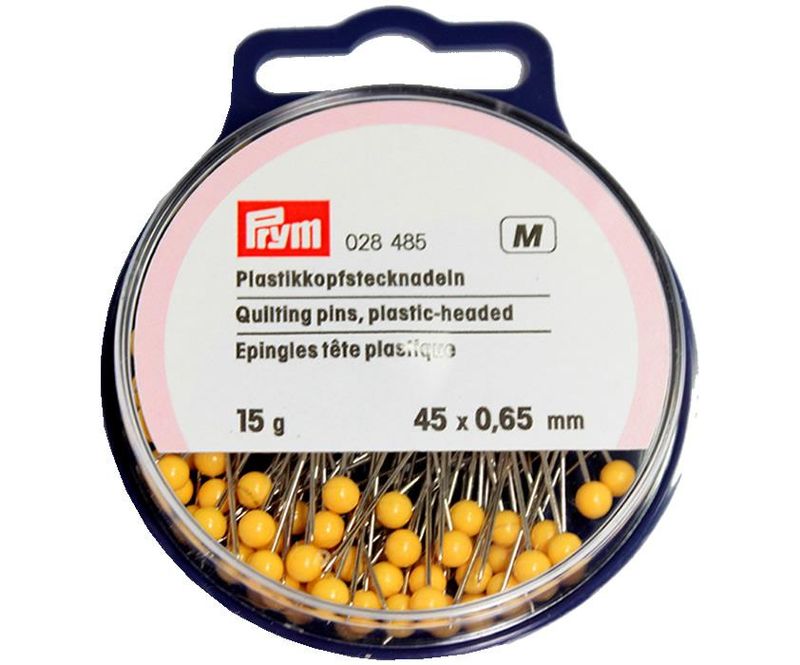 PRYM Knappenåler/Quiltenåler m/ gule hoder